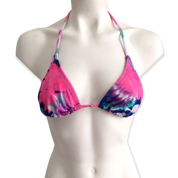 🔃Tie Dye Print String Bikini Swimsuit Top - Picture 1 of 4